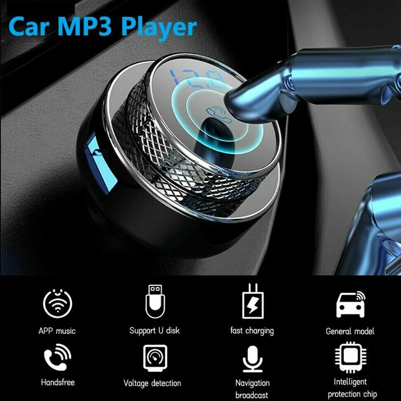 Double Ports USB Car Charger Wireless BT 5.0 Car MP3 Player Radio 2 USB Charger Adapter Dual USB Automobile Charger Adapters New