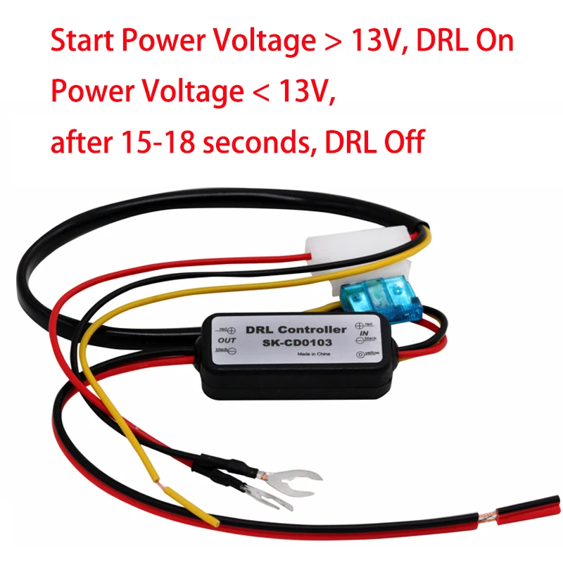 DRL Controller Auto Car LED Daytime Running Light Relay Harness Dimmer On/Off 12-18V Fog Lamp Control