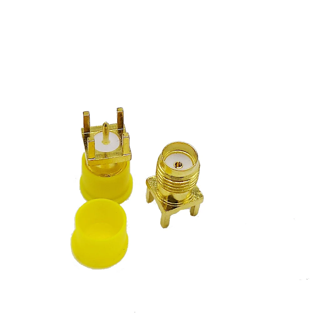 5 pole SMA Female connector Square welding pins with protection cap 10pcs/lot