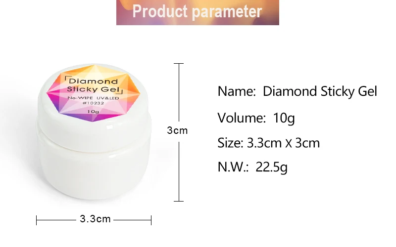 Venalisa Factory Lieferant Diamond Sticky Gel Super Texture Transparent Clear Color Diamond Decoration Stick Nowipe Nagelkleber – Detail 4