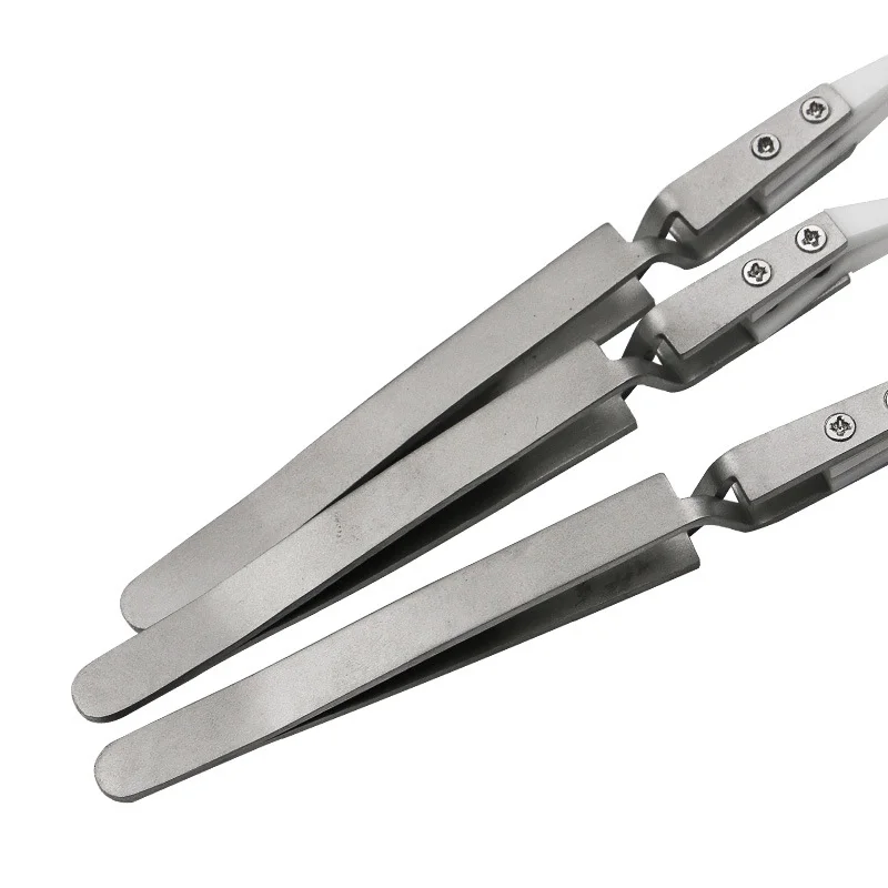 สแตนเลสเซรามิคย้อนกลับแหนบ Cross Handle/ป้องกันแม่เหล็กและ Anti Acid Precision หนีบเซรามิคแหนบ/เดี่ยว