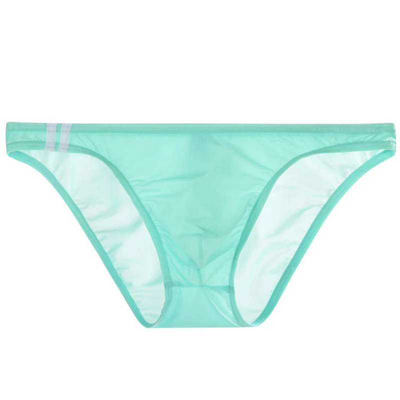 New Men\'s transparent Ice silk sissy panties Low waist under wear sexy breathable jockstrap men Pouch underwear Briefs