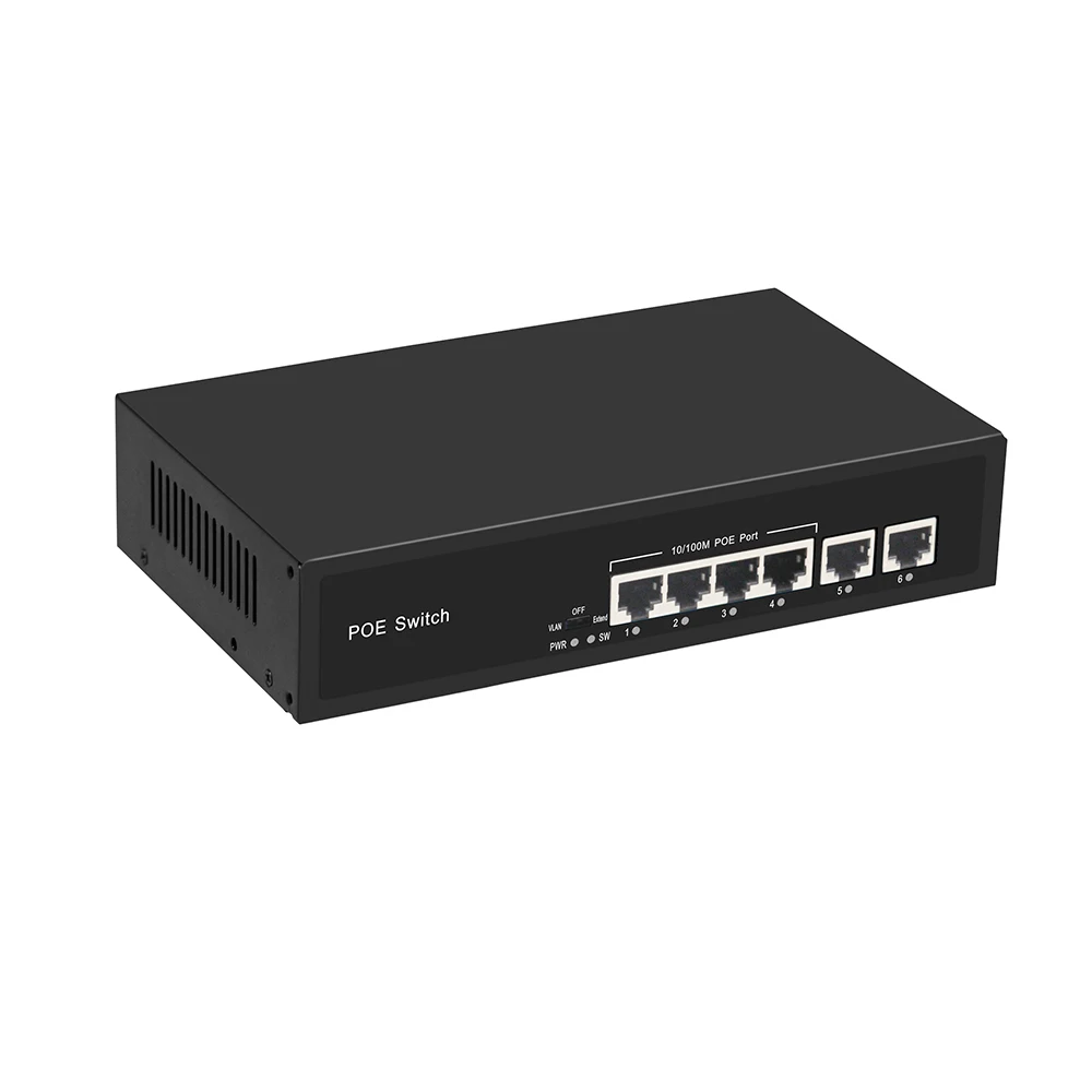 Mini POE Switch 2 + 4พอร์ต10/100Mbps 48V 1A Power Over Ethernet Power สำหรับกล้องวงจรปิด IP กล้อง