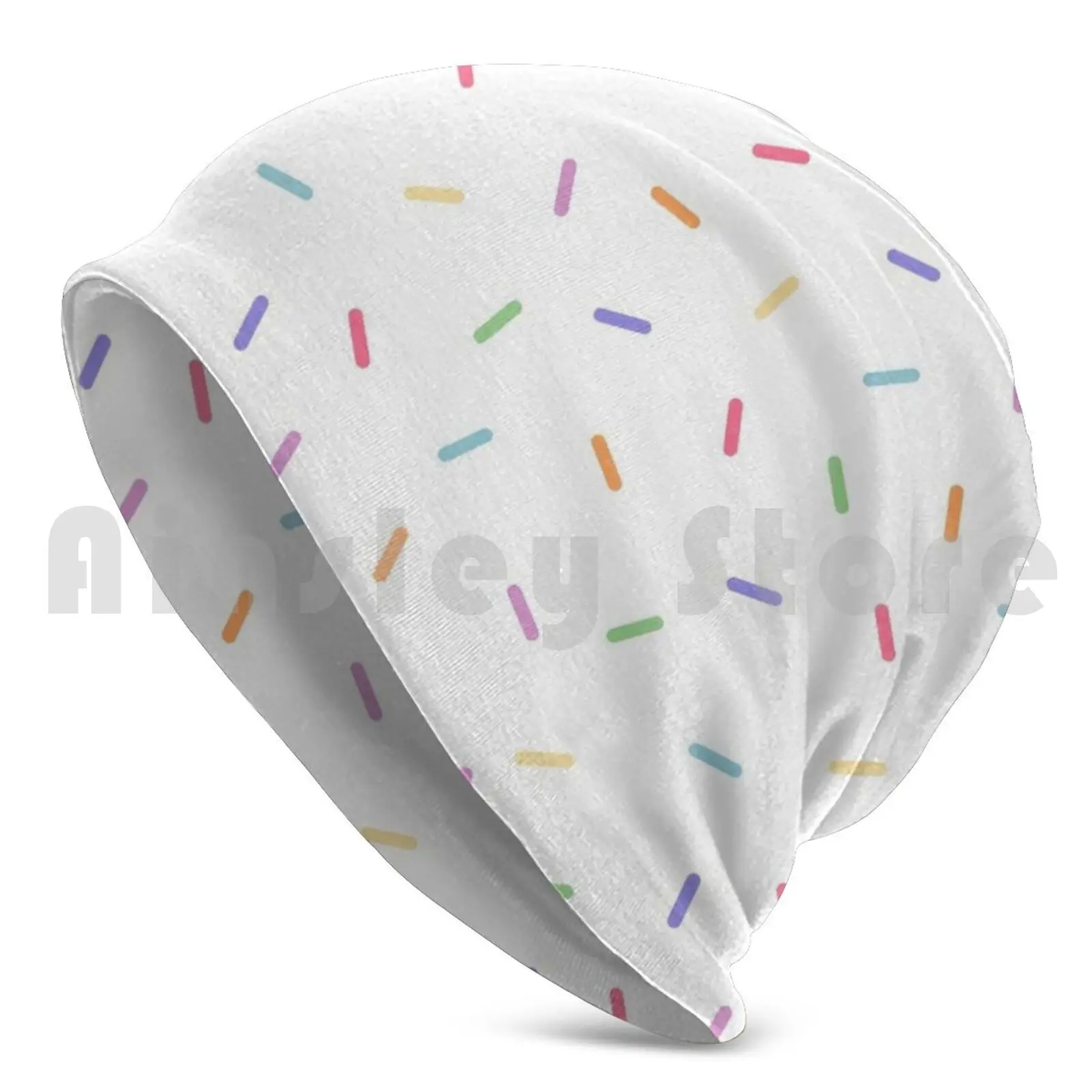 Rainbow Candy Sprinkles Beanie Hedging Cap DIY Print Cushion Rainbow Candy Sprinkles Cute Kawaii Fun Pastel Colors