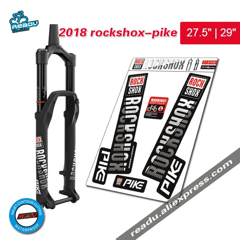 Rockshox pique adesivos para garfo dianteiro de bicicleta, decalques para mountain bike, 2018