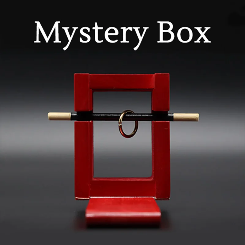 Mystery Box Wooden Magic Tricks Wand Penetrate Ring Close Up Street Mentalism Magie Illusion Prediction Gimmick Funny Props