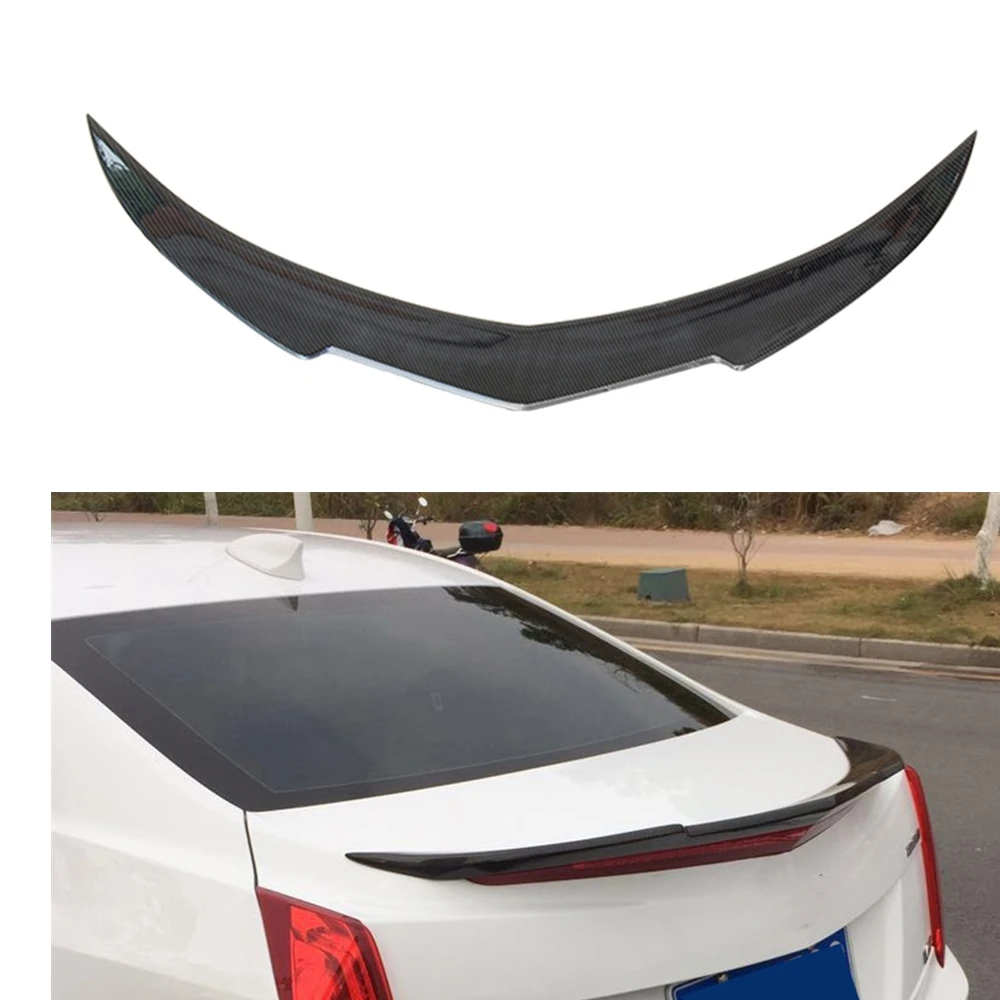 

Rear Spoiler Wing For Cadillac ATS 2014-2019 Carbon Fiber Tailgate Upper Flap Splitter Trim Car Trunk Lid Body Kit Decklid Lip