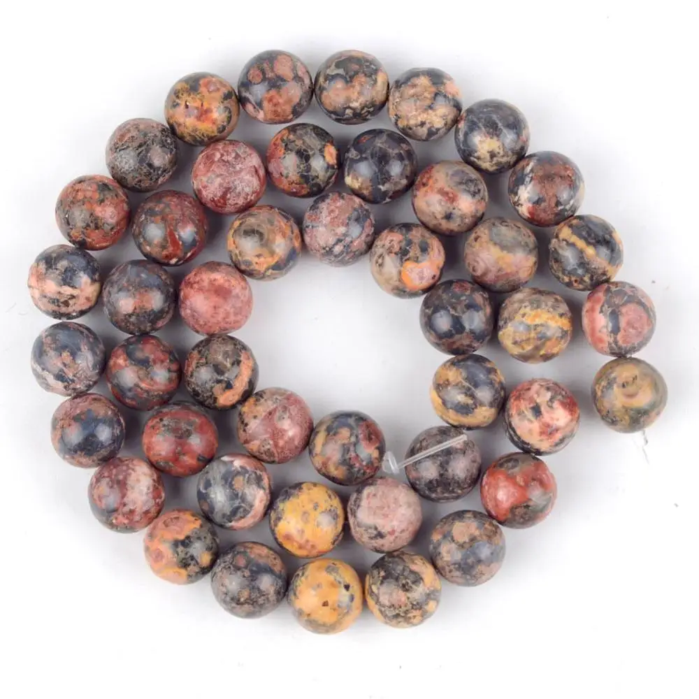 Natural Leopard Skin Jaspes Stone Beads Round Loose Spacer Beads For Jewelry Making 4/6/8/10/12mm DIY Bracelet Handmade