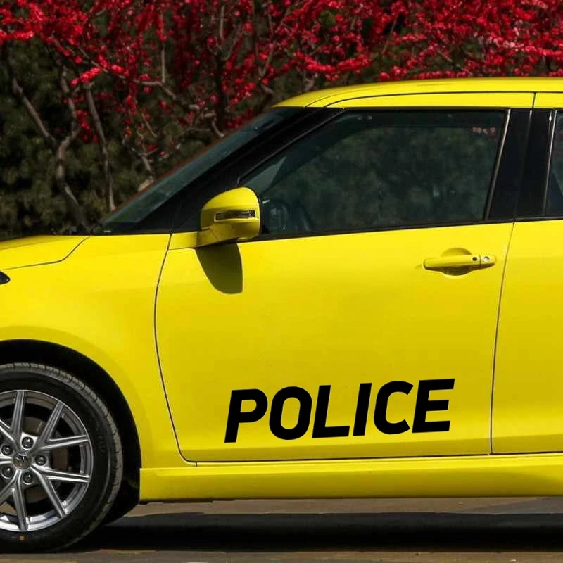 Calcomanía de vinilo impermeable para coche, pegatina de policía con inscripción en varios tamaños, decoración de carrocería, ventana trasera, 40517