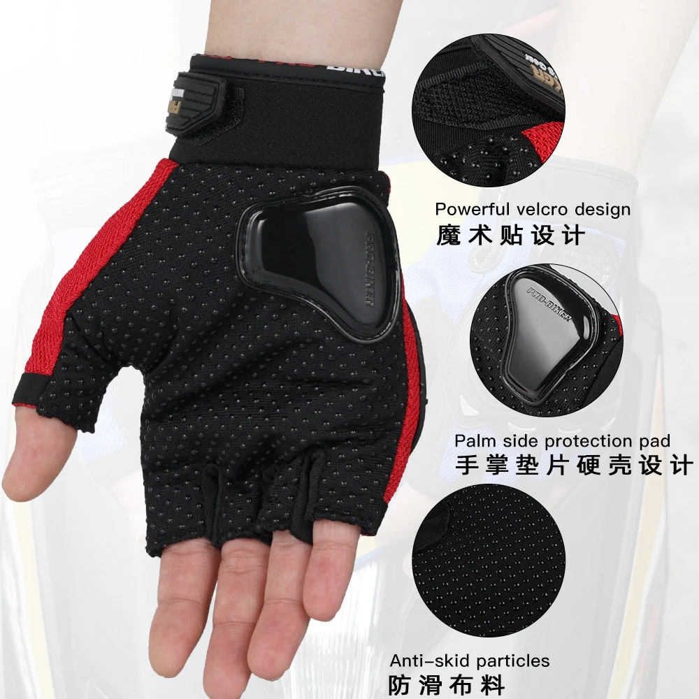 New PRO-BIKER Half Finger Motorcycle Gloves Motorcross Dirt Racing Riding Scooter Guantes Motocicleta Moto Gloves 04C