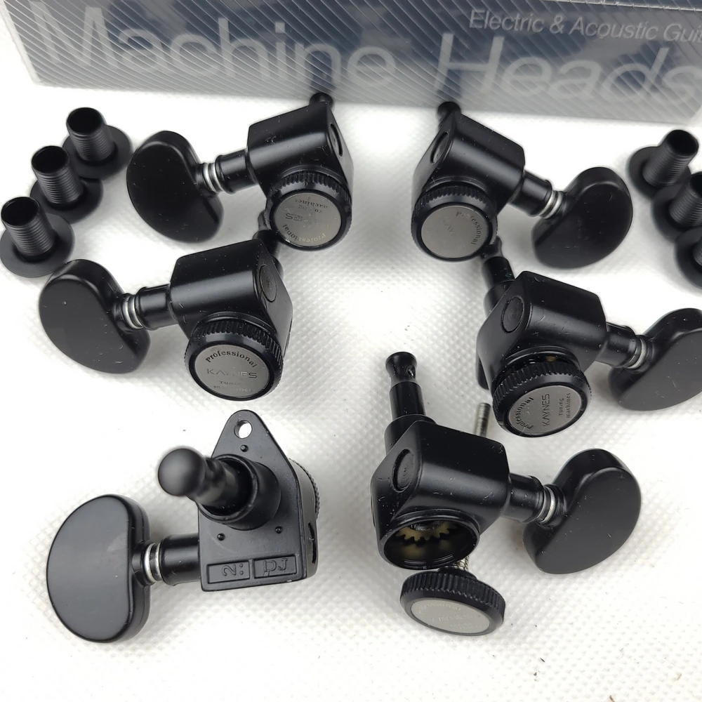 1 Set Kaynes 3R3L Locking Electric Guitar Machine Heads Tuners For LP SG Electric Guitar Lock String Tuning Pegs Black