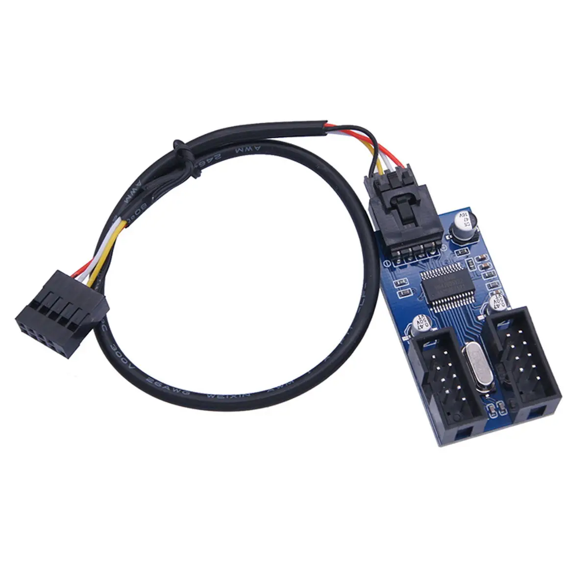 

CY Chenyang Motherboard 9pin USB 2.0 Header 1 to 2 Female Extension Cable HUB Connector Adapter Port Multilier