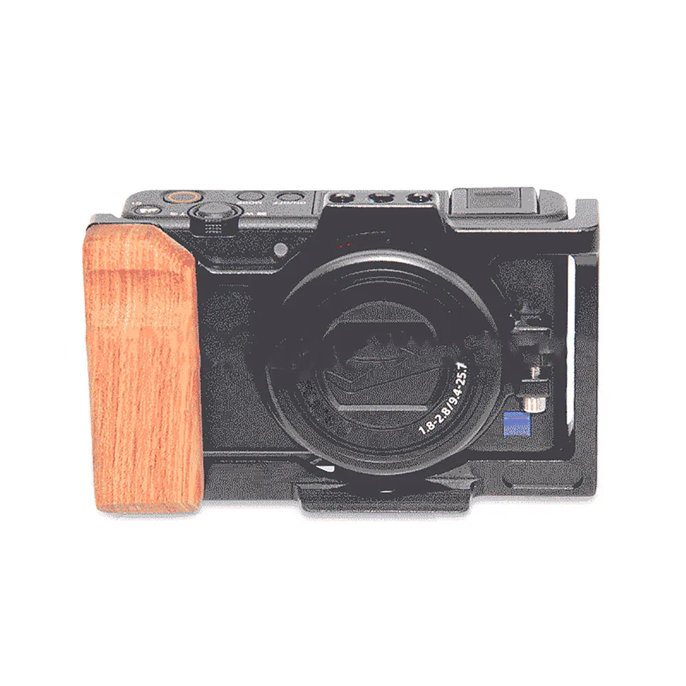 Camera Cage Wooden Grip Handle for Sony ZV1 Camera Expansion Housing Cage Photography Stabilizer Quick Release Frame Shell