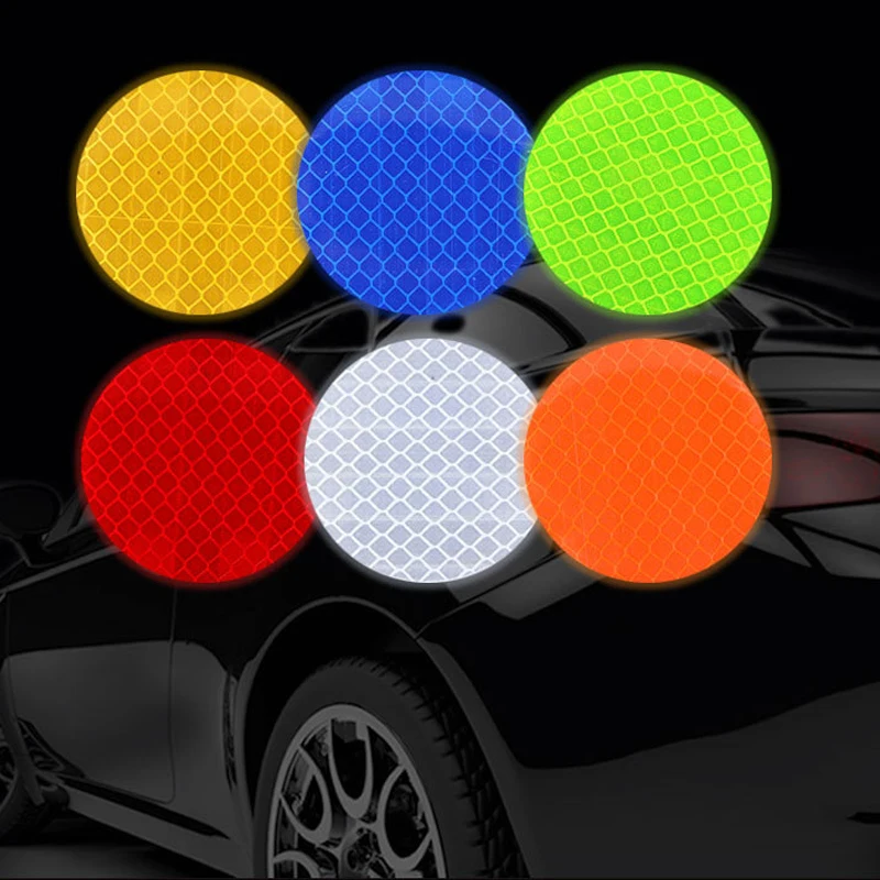 10pcs 5CM Car Round Car Reflective Strip Warning Sticker For Bus Backpack Bicycle Baby Car Waterproof  Safety Door Stickers