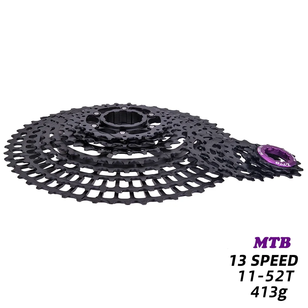 

13 speed 11-52T SLR2 MTB Cassette Ultralight CNC Black Wide Ratio Bicycle Freewheel Mountain Bike 13V Sprocke For AXS HG Hub