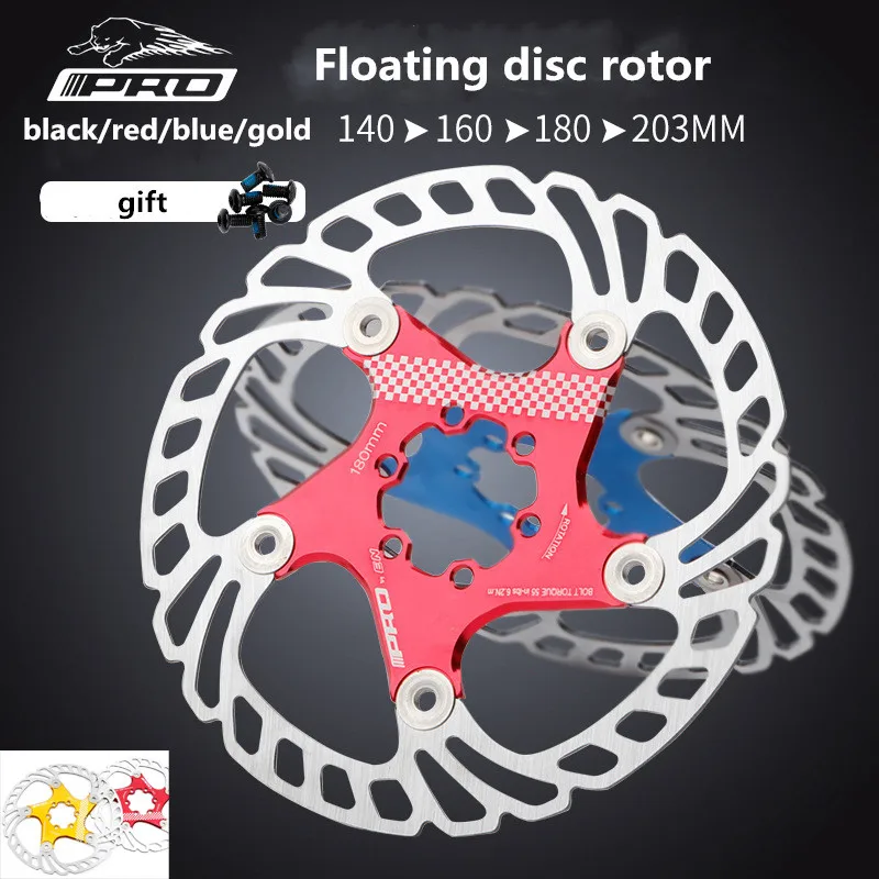 Bicycle 140/160/180/203mm Disc Brake Rotor Thicken Heat Dissipation Mountain Bike Floating Disc Brake Pad Aluminium + Steel