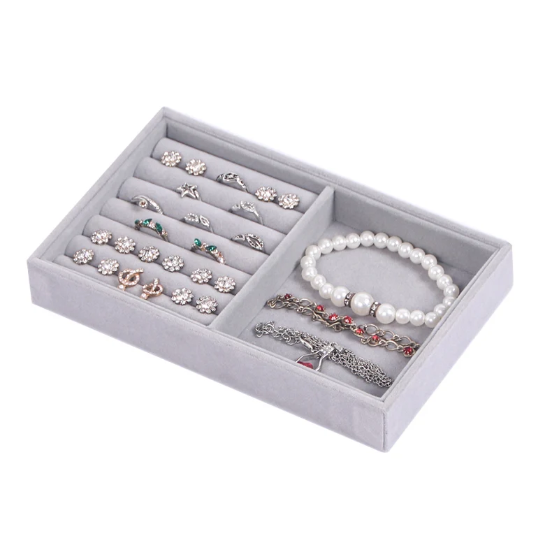 Rasalhaguer 2022 DIY Jewelry Tray Ring Necklace Storage Organizer Bracelet Watch Display Drawer Stuff Finishing Multi-functional