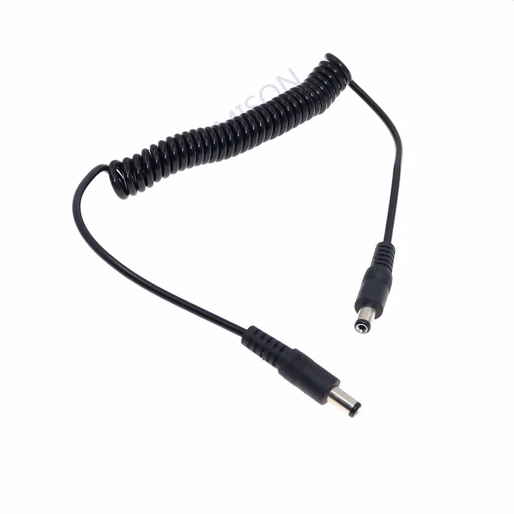 DC 5.5*2.1mm Male to 5.5*2.1mm Male Power Retractable Cord 1.5m Power Adapter DC Jack Plug 5.5mmx2.1mm Cable With Spring