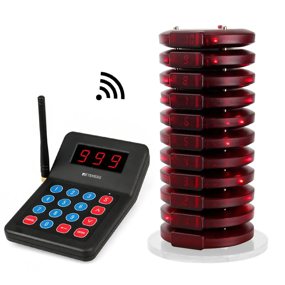 RETEKESS TD163 Restaurant-Pager Drahtloses Rufsystem mit platzsparendem Vibrationsalarm bei niedrigem Batteriestand für Food Trucks und Cafés – Detail 28