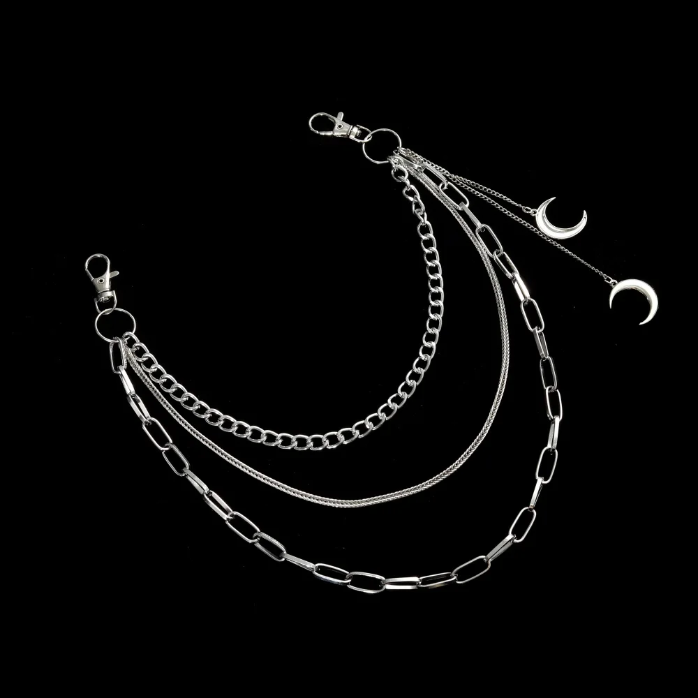 Moon Pendants Chain On The Jeans Pants Women  Keychains for Men Unisex  Egirl  Eboy Harajuku Goth  Aesthetic Accessories