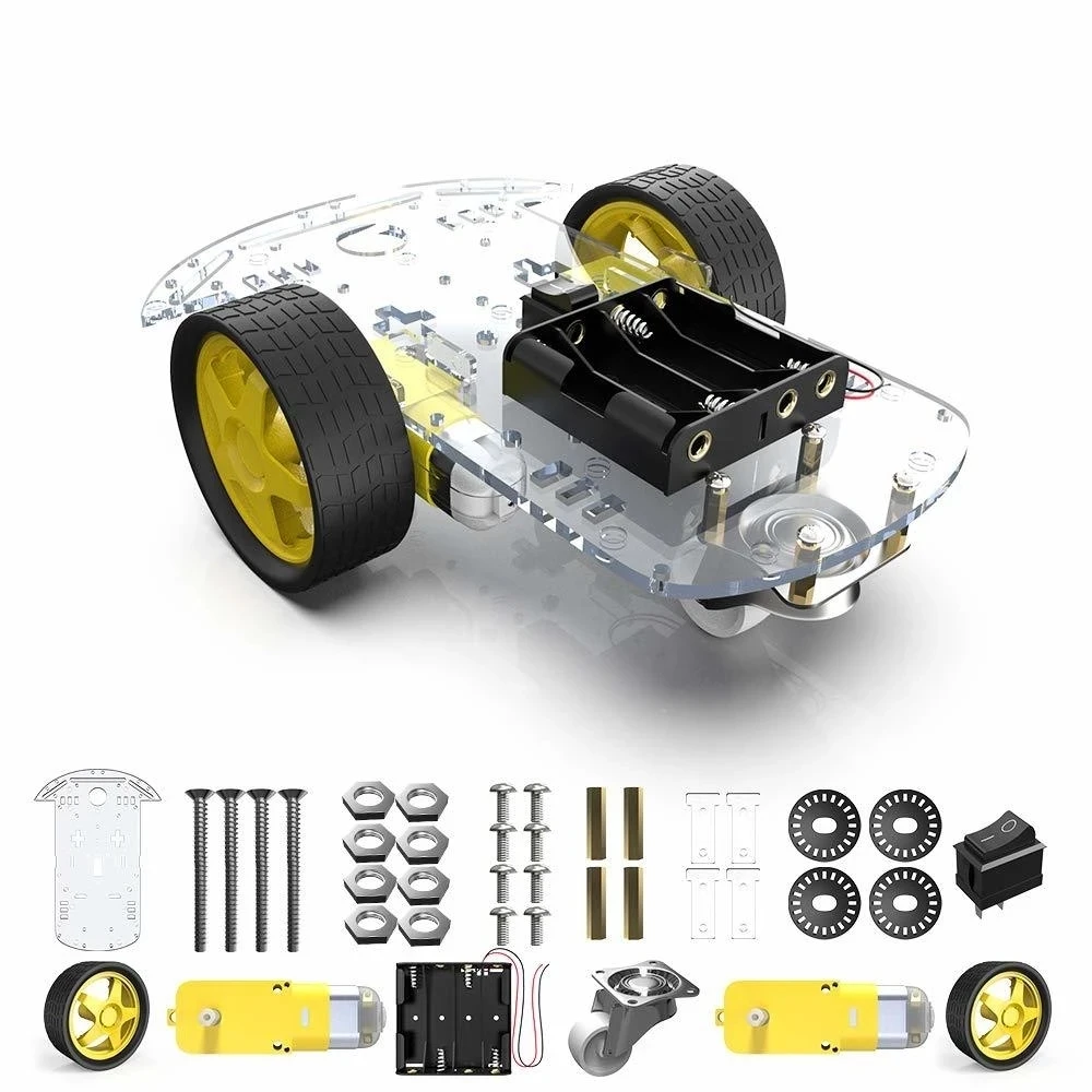 

Avoidance tracking Motor Smart Robot Car Chassis Kit Speed Encoder Battery Box 2WD Ultrasonic module For Arduino kit