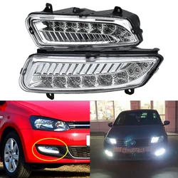 2pcs Left/Right Front Bumper 8 LED Fog Daytime Running Lights For Polos 6R 2010 2011 2012 2013 2014 Halogen fog lamp