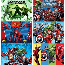 DISNEY Spiderman Iron Man Hulk Banner Photography Backgrounds Vinyl Cloth Party Backgrounds For Kids Birthday Party Decoration