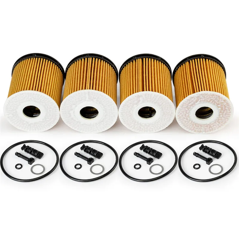 4PCS New Oil Filter w/Seals OEM # 26350-2M000 For Hyundai Elantra 1.5L For KIA K3 Rio 1.6L Engine Repair 263502M000 26350 2M000