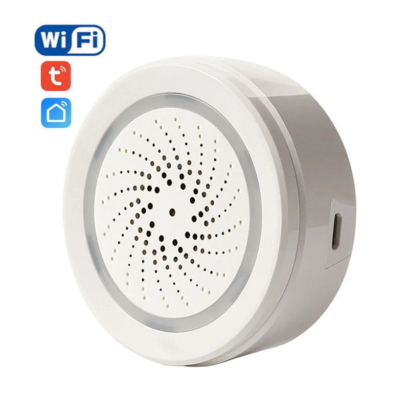 Tuya Wireless WiFi USB Siren Alarm Sensor Sound and Light Siren Sensor Home Smart Life