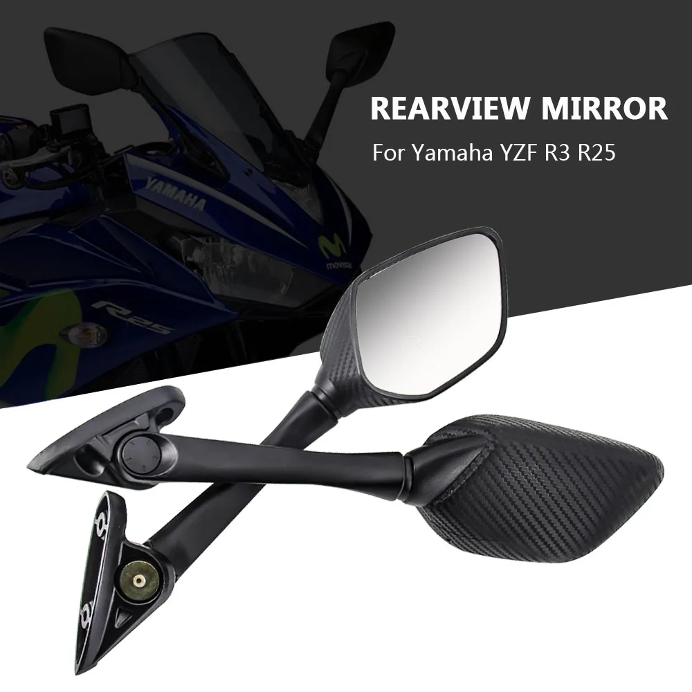 Espelhos retrovisores laterais da motocicleta para Yamaha, YZF R3 R25 YZF-R3 YZF-R25 NMAX R15 V3 R25 ER6 R1, KAWASAKI KRR KR150