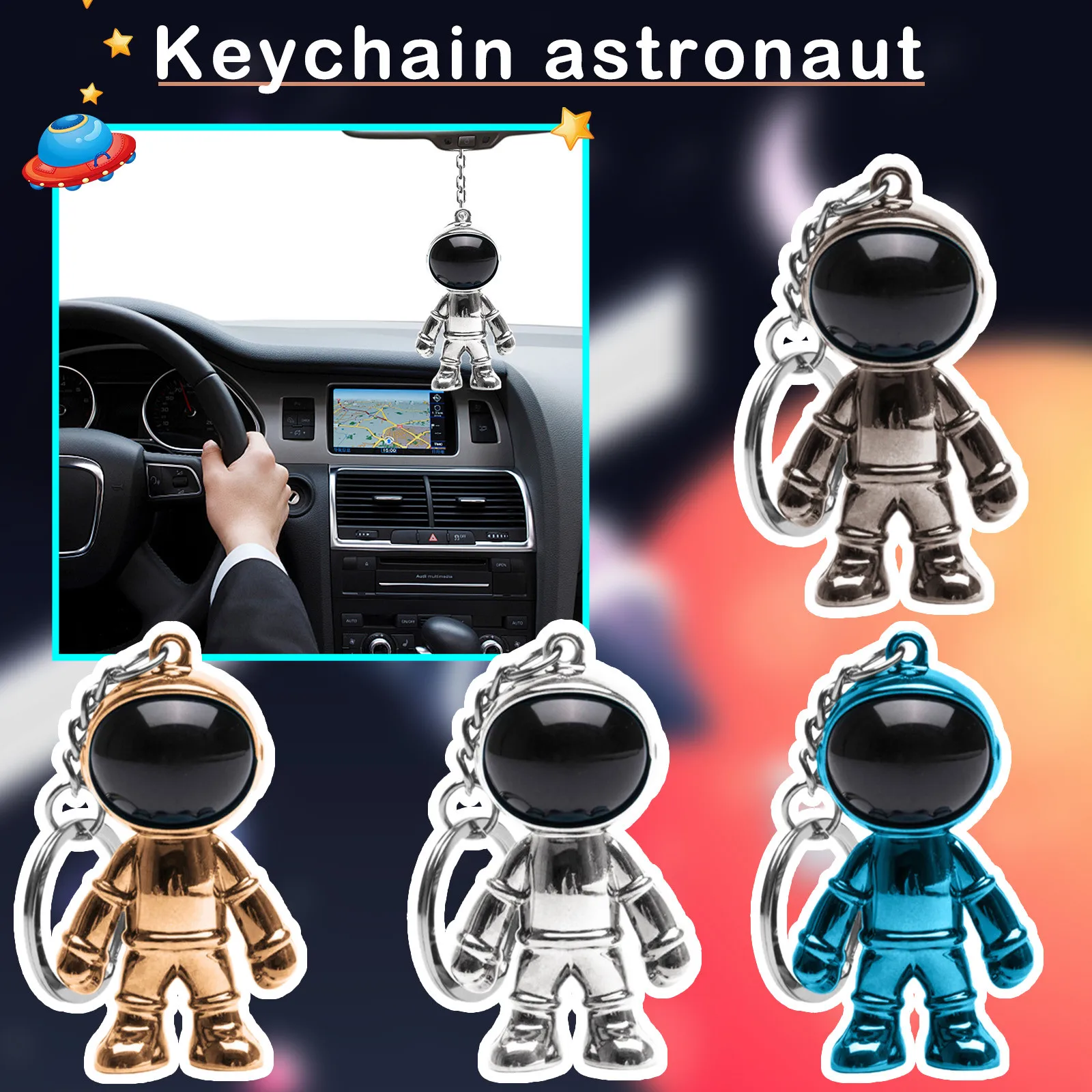 Astronaut Keychain Fashion Handmade 3D Robot Spaceman Keychains Keyring PVC Car Pendant Gift Kawaii Key chains Dropshipping