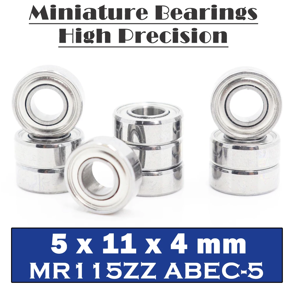 

MR115ZZ Bearing ABEC-5 ( 10 PCS ) 5*11*4 mm Miniature MR115Z Ball Bearings MR115 ZZ L-1150ZZY04