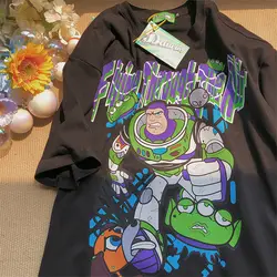 Buzz Lightyear Toy Graphic Tee Oversized Cotton T Shirts O-neck Short Sleeve Fashion Female Kawaii Teens Girls Harajuku Summer