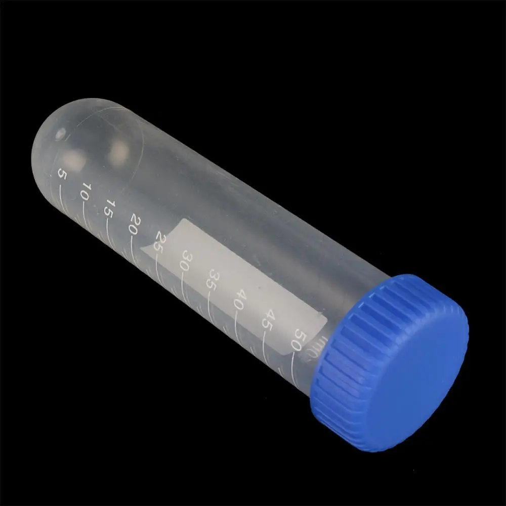 50ml Blue Screw Cap Round Bottom Centrifuge Tube Plastic Test Tubes with Scale Free-standing Laboratory Supplies 2Pcs