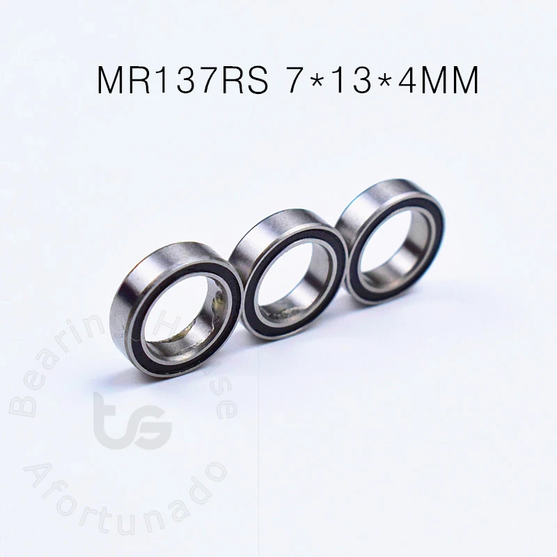 Miniature Bearing MR137RS 10 Pieces 7*13*4(mm) chrome steel Rubber Sealed High speed Mechanical equipment parts