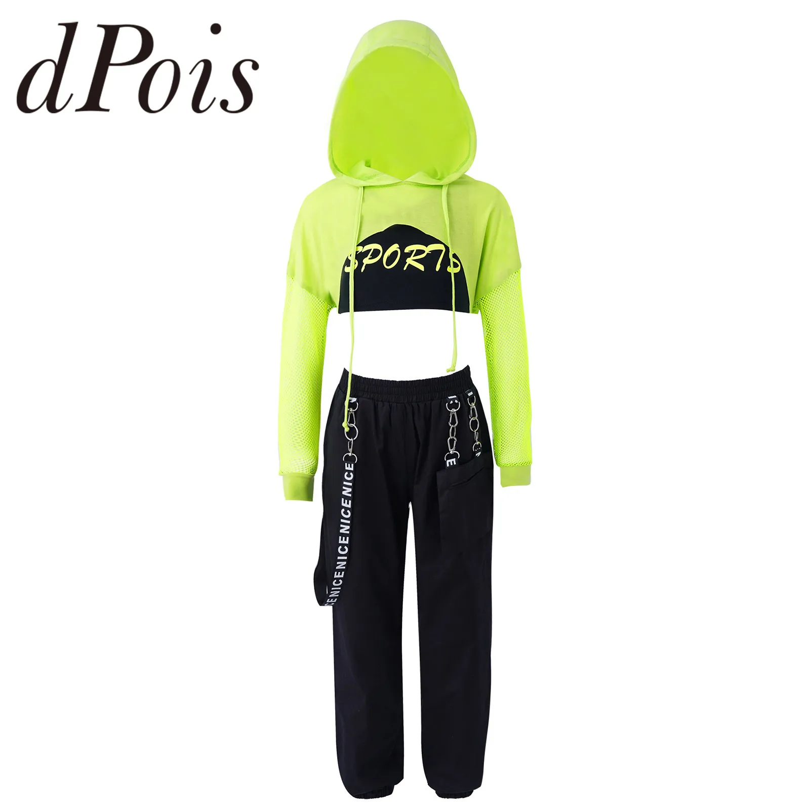 Kids Dance Outfits Tracksuit Girls Hip-Hop Clothes Yoga Sweatpants Modern Dance Costume Teens 12 14 16 Years Fashion Streetwear