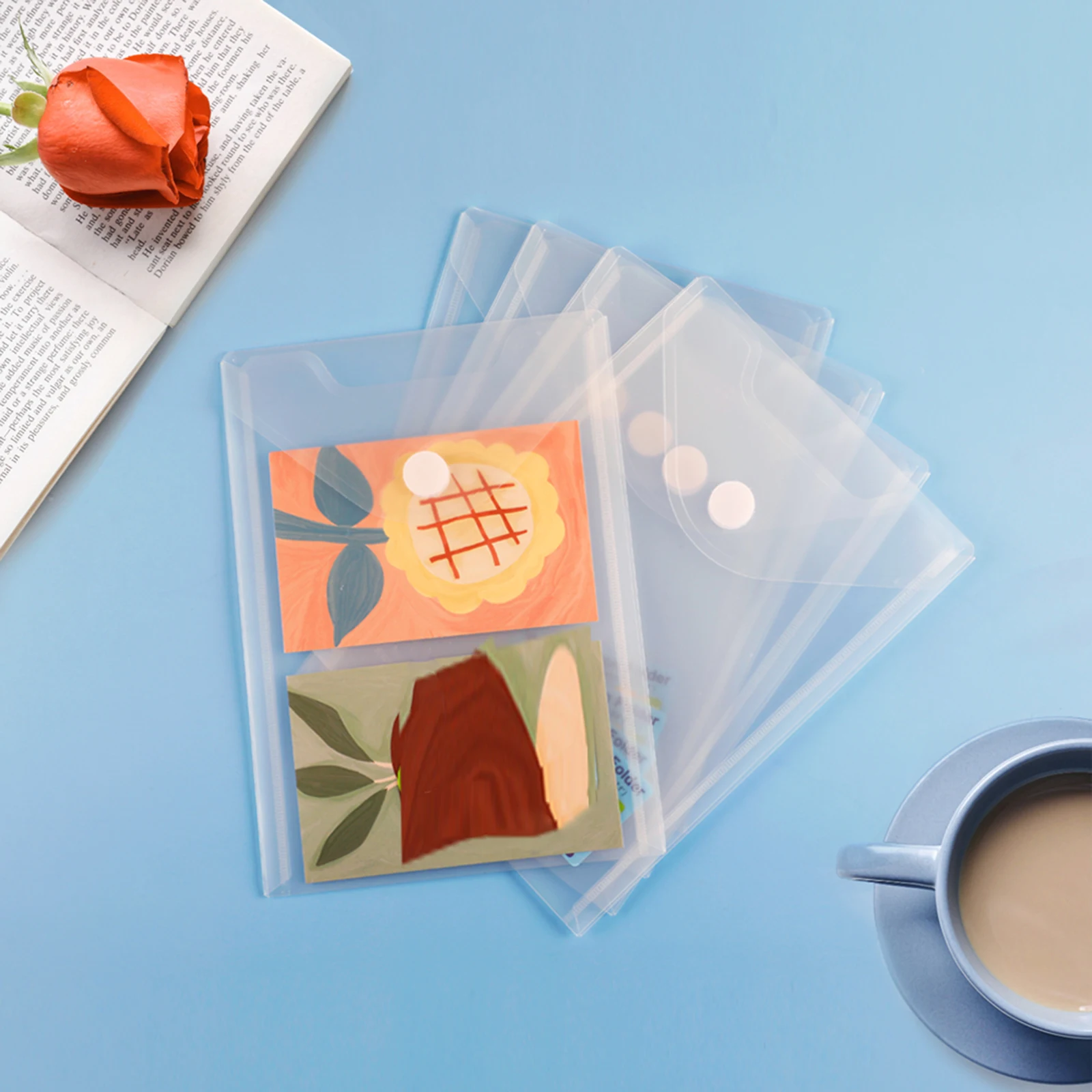 A5 Large Die Cuts Waterproof Transparent File Folders Plastic Storage Bags For Cutting Dies Stamps Stencils Organizer