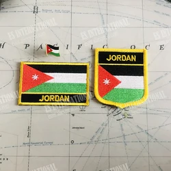 JORDAN National Flag Embroidery Patches Badge Shield And Square Shape Pin One Set On The Cloth Armband   Backpack  Decoration