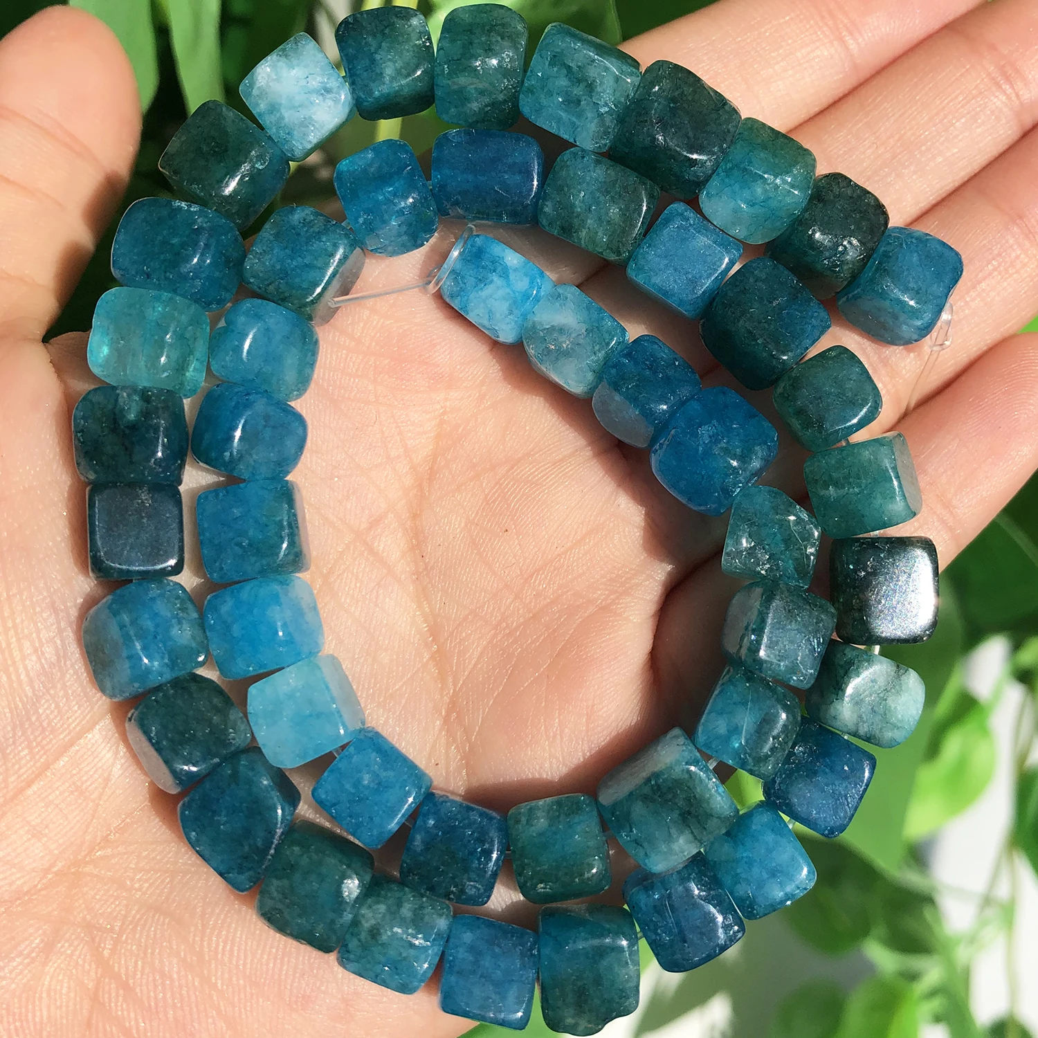 8mm Quadratische Aquamarin-, Morganit-, Turmalin-, Peridot-, Apatit-Steinperlen, Natürliche Lose Perlen für Schmuckherstellung, Armband-DIY – Detail 12