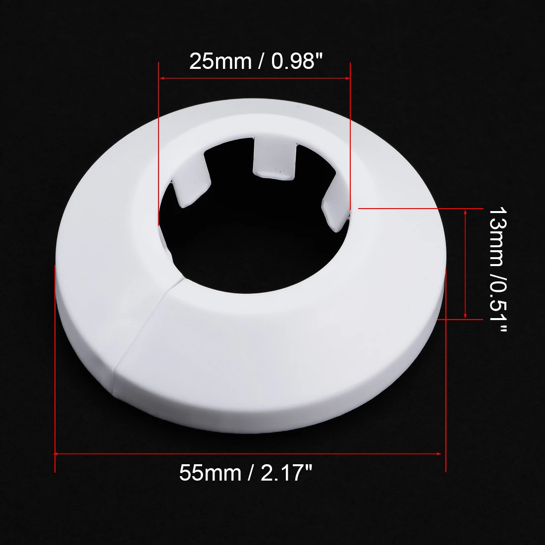 Uxcell 4 Pcs Pijp 25Mm Pp Radiator Rozet Waterleiding Cover Decoratie Wit