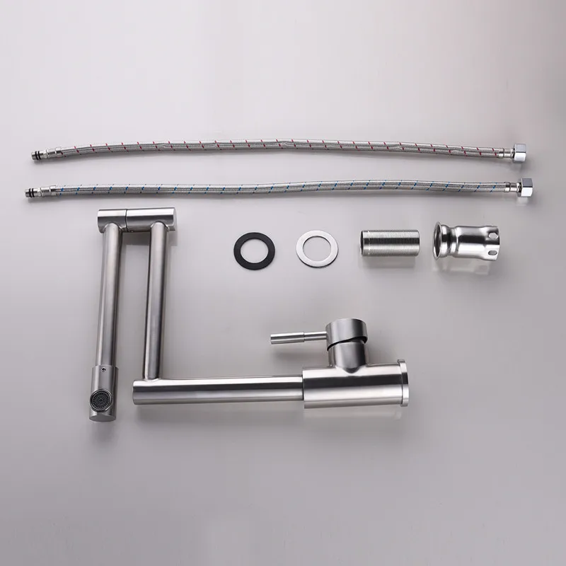 SUS304 stainless steel 360 degree rotation folding extend single handle hot&cold water mixer taps kitchen sink faucet