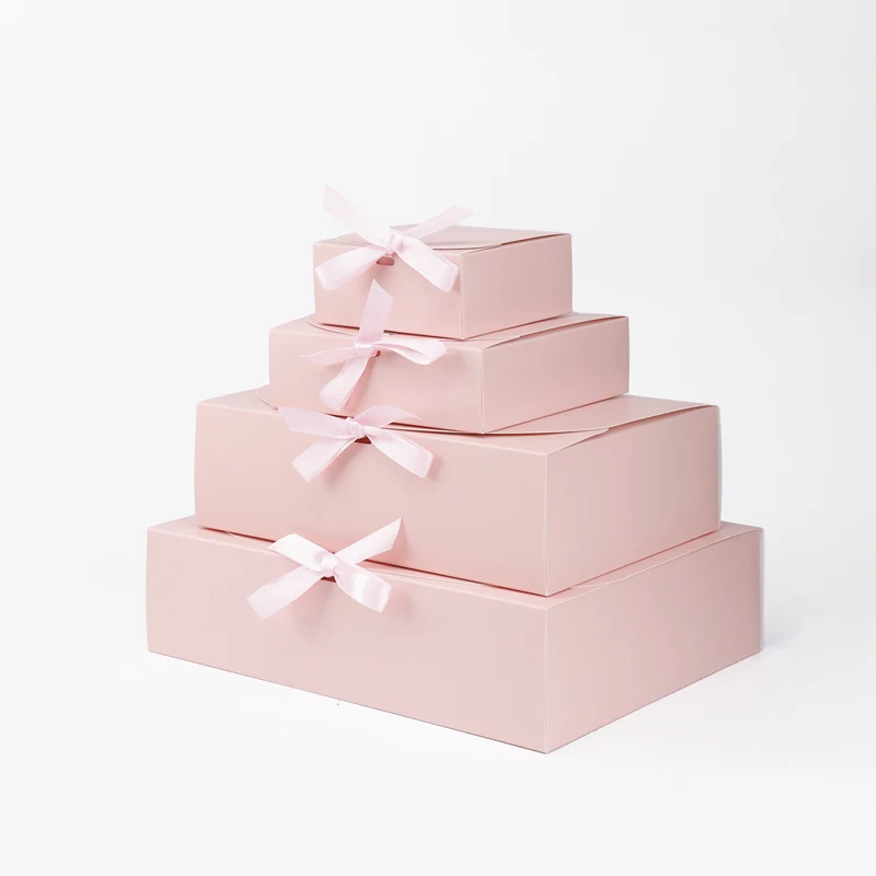 LBSISI Life-صندوق هدايا ورقي ، زفاف ، أحمر ، كرافت ، أبيض ، وردي ، حلوى ، قماش بسكويت ، تي-تي-تي-صناديق عبوة وشاح بشرائط ، 5 *