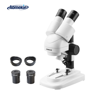 AOMEKIE Binocular 20X/40X Stereo Microscope 45° Tilted Eyepieces with Eyecup Top LED HD Vision for PCB Solder Mobile Repair Tool