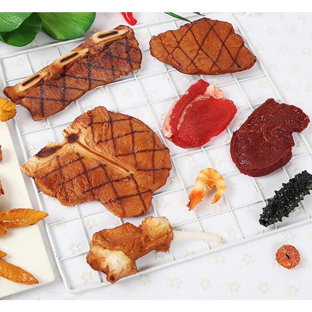 Artificial Foods Realistic Raw Steak Simulation Fake Food Models for Photography Kids Kitchen Toy Props Decoration