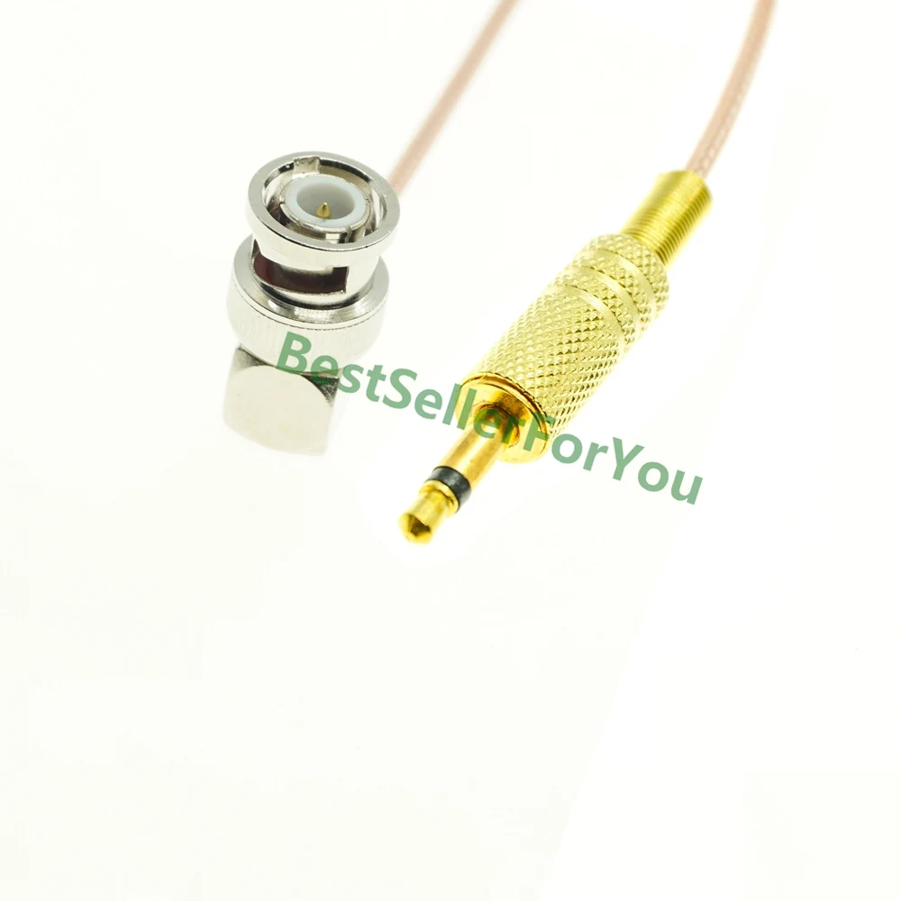 

BNC male Right Angle to 3.5mm male mono 1/8" TS plug CCTV Camera Monitor antenna RG316 Cable