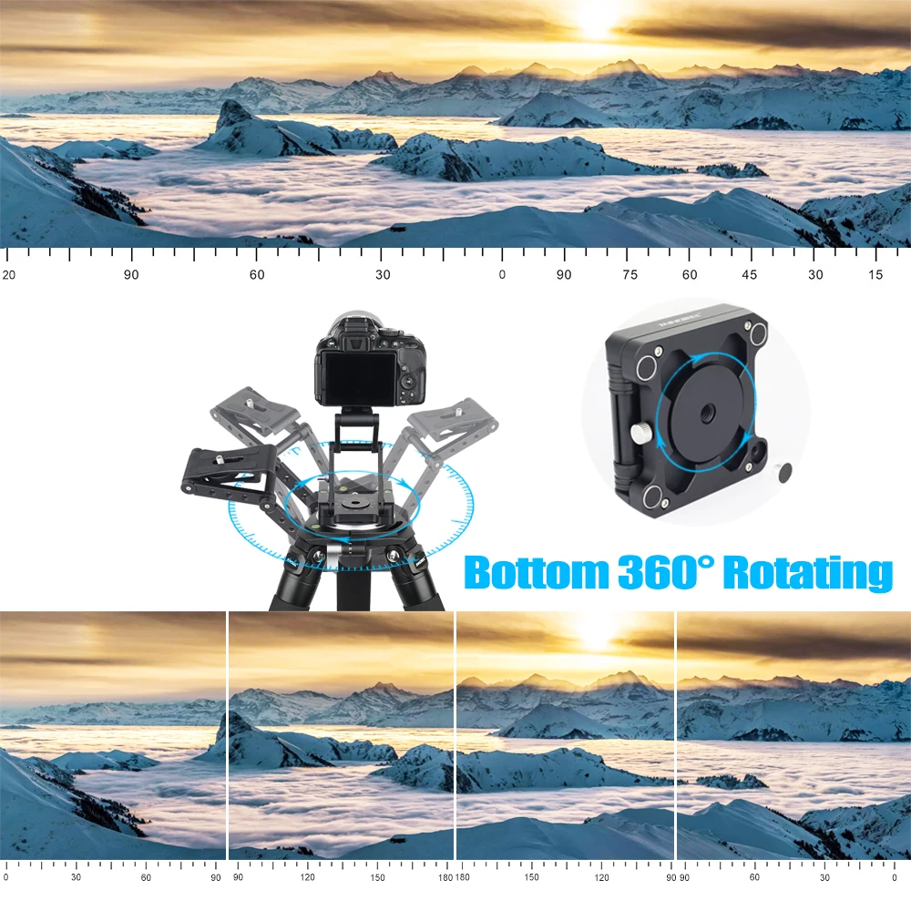 INNOREL MH5 foldable tripod head Z-shaped quick release plate can be rotated Vertical tilt Photographing Suitable for camera