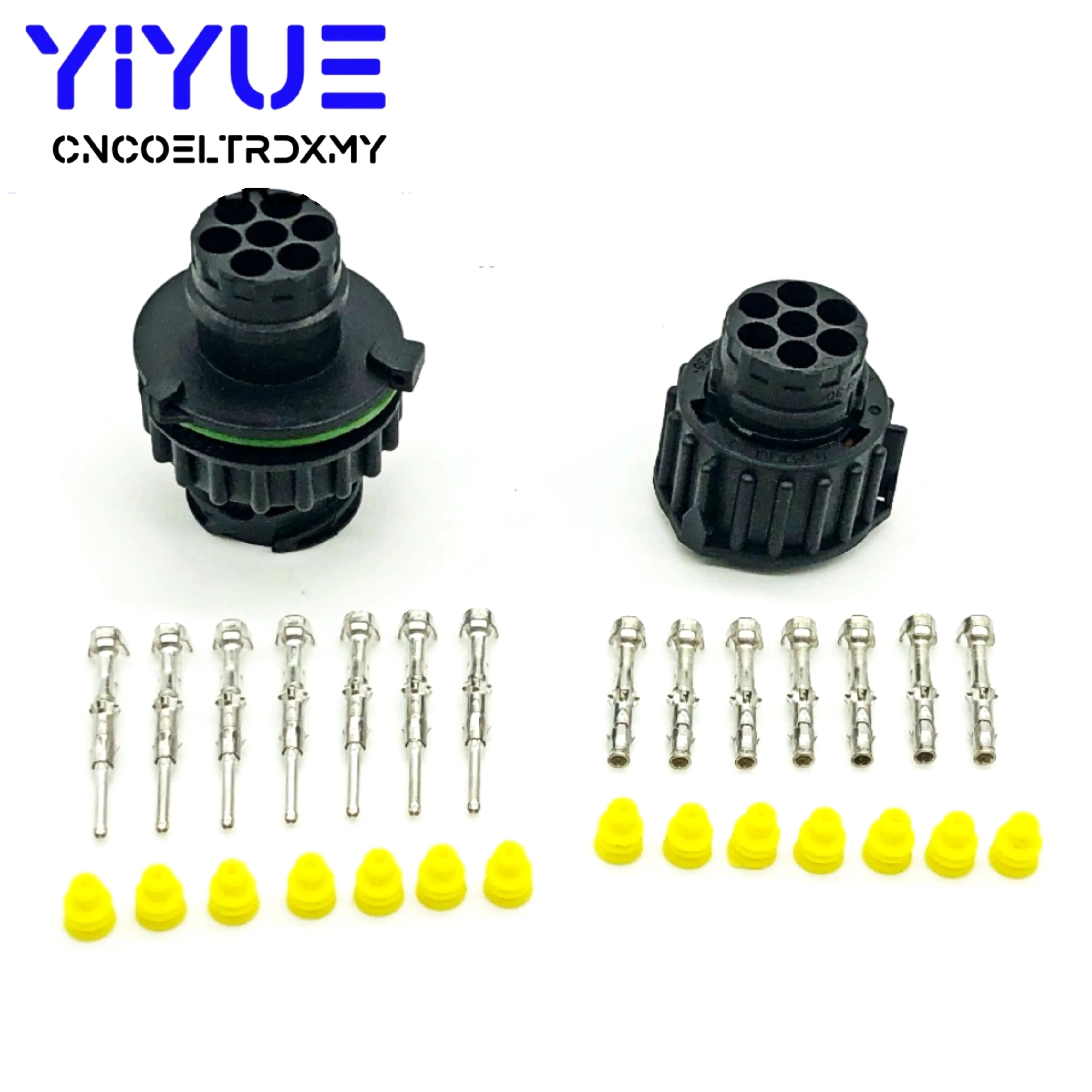 1 Set Tyco Amp 7 Pin 1.5MM  Male Female BU-STE KPL CIRCULAR DIN HOUSINGS 1718230 967650-1 968421-1 1718230-1