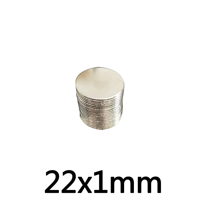 5/10/20/50/100Pcs 22x1 mm Strong Cylinder Rare Earth Magnet 22mmX1mm Fridge Round Neodymium Magnets 22x1mm N35 Magnetic 22*1 mm