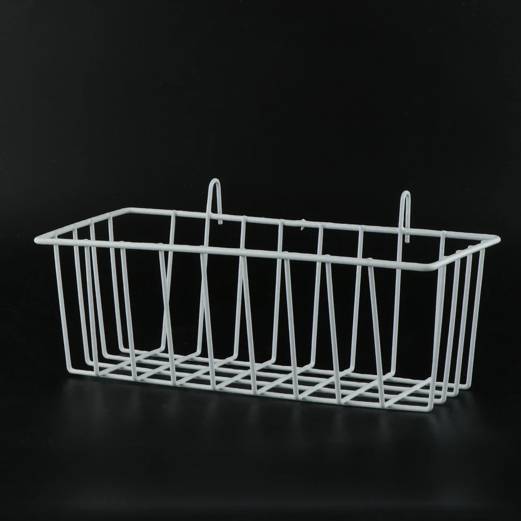 Nordic Style Grid Tall Storage Basket Metal Wire Hanging Basket for Bathroom Storage/ Over The Cabinet with 2 Hooks