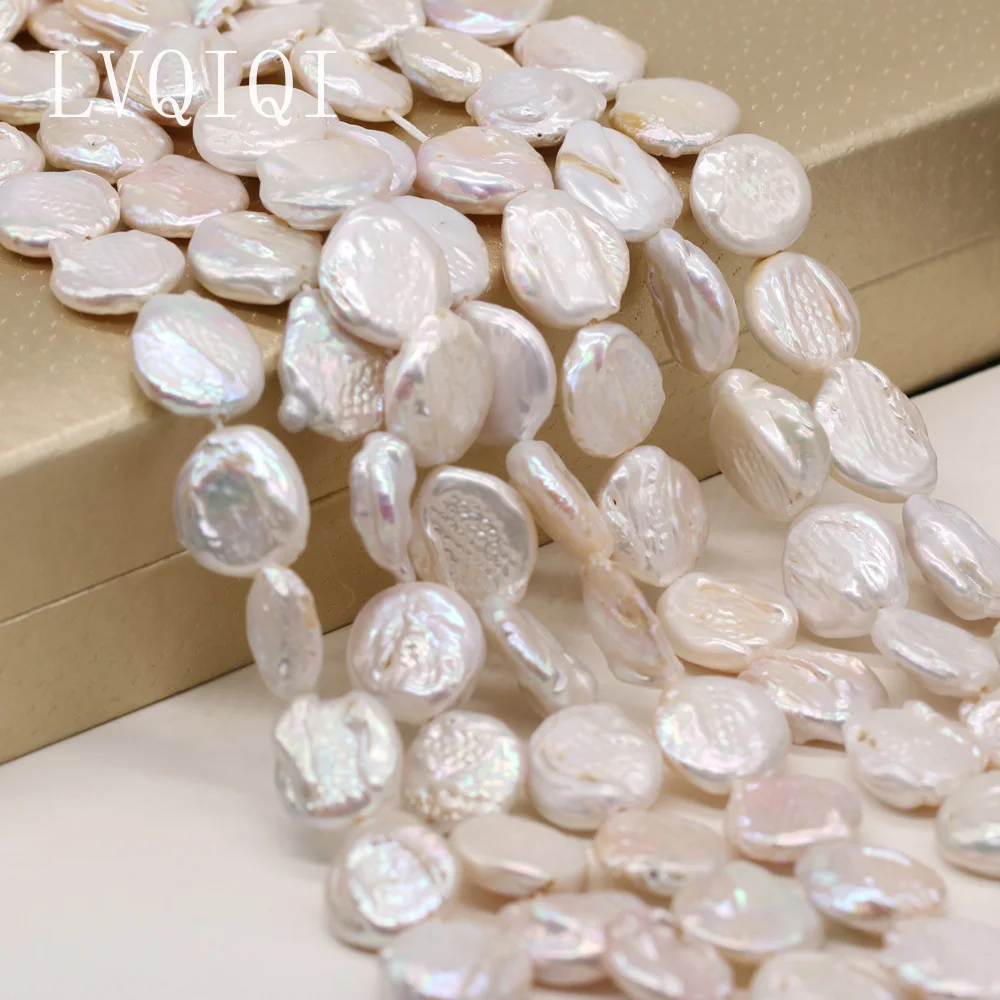 Natural Freshwater Pearl Beads White Baroque Button Loose Pearls For Jewelry DIY Necklace Bracelet Earring Accessories Making
